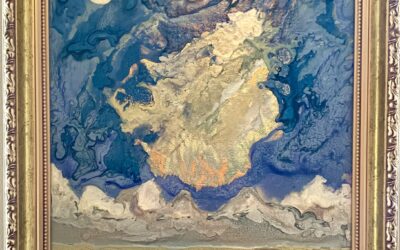 Ognista zorza nad lodowcem